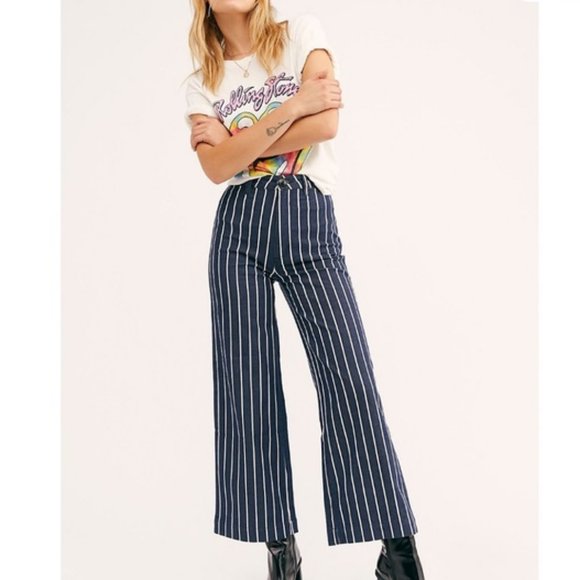 Rolla's High Rise Old Mate Pant in Ink Stripe - Picture 1 of 11